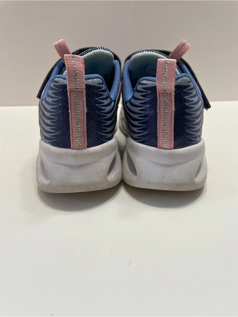 Skechers Kids Light-Up Zebra Wave Sneakers - Navy/Blue/Pink